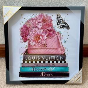 New! Designer Inspired Hand Embellished By Instinct Style Wall Framed Art